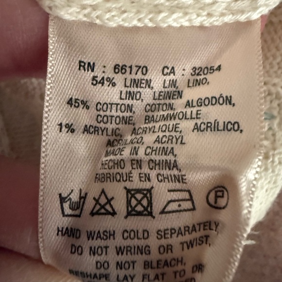 Moth by Anthropologie Lazuli Linen blended Crochet Embroidered Tie Front Cardi - Picture 14 of 15